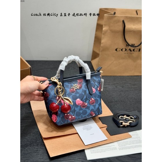 Mini City Tote Bag with Cherry Charm